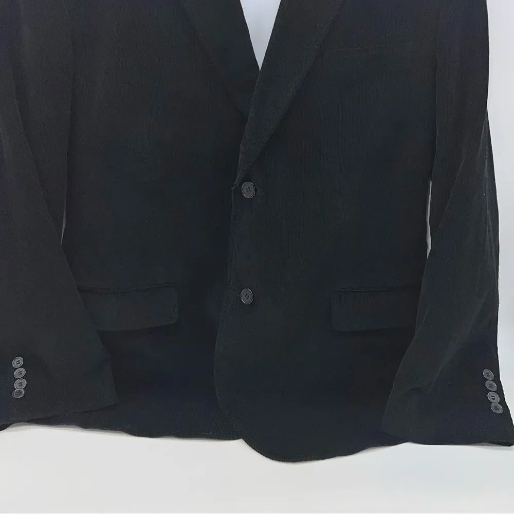 Rare Vintage Etienne Aigner Men's 100% Cotton Black Corduroy Blazer-Size L